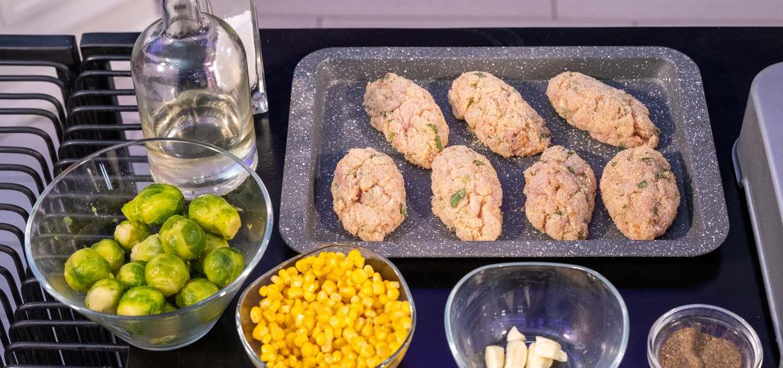 Minced rabbit meat croquette